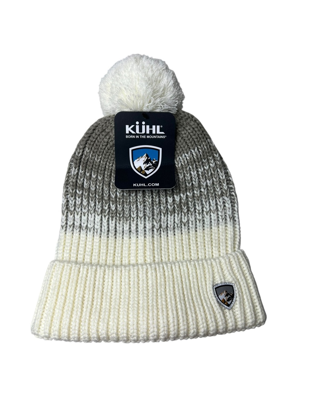 KUHL NWT Solace Beanie Alpine White Winter Wool Blend PomPom Unisex Hat